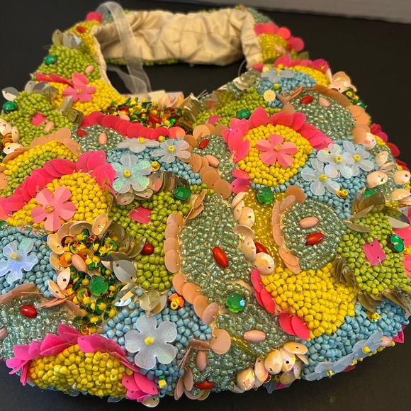 Zara Handcrafted in India Multicolor Viral Beaded Women's Hobo Bag - Picture 4 of 6